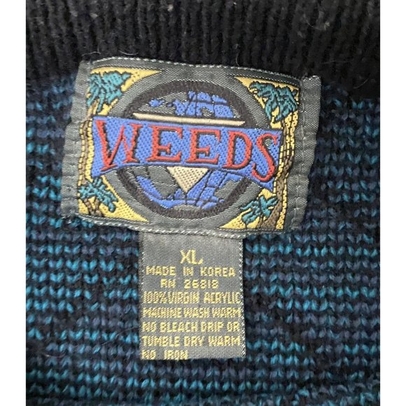 Vintage Weeds Mens Knit Crewneck Sweater - Picture 2 of 3